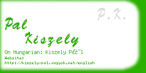 pal kiszely business card